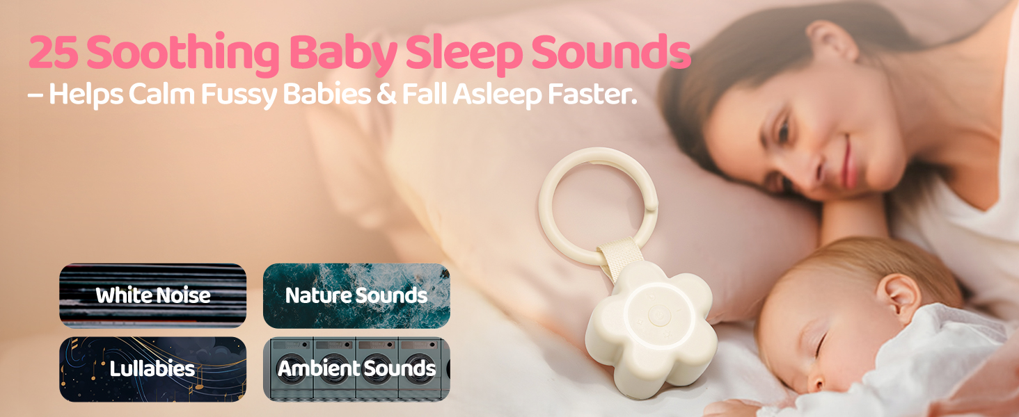 Portable white noise machine for sleep & travel, mini sound machine, compact sleep aid