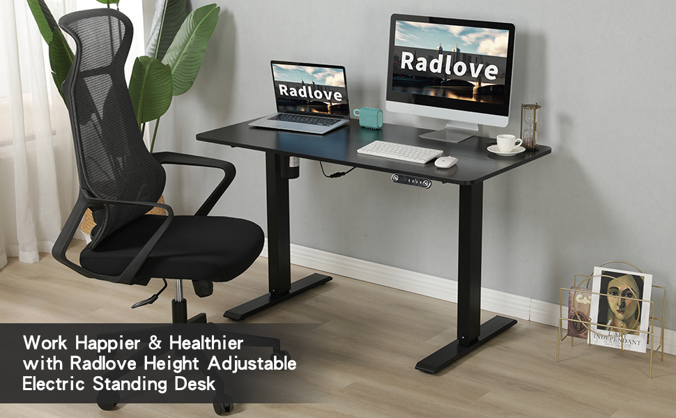 Amazon | Radlove 昇降デスク パソコンデスク 電動昇降式デスク