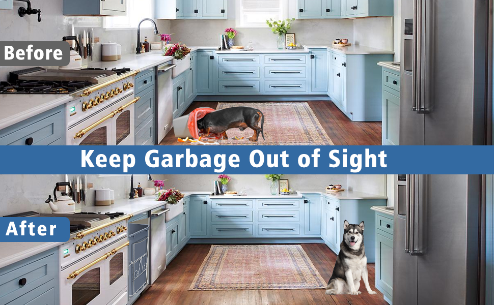 ZYLYGVT Pull Out Trash Can Under Kitchen Adjustable Sliding Waste Bin Frame