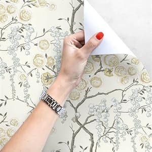 Beige Floral Peel and Stick Wallpaper Floral Contact Paper Vintage Floral Wallpaper Peel and Stick