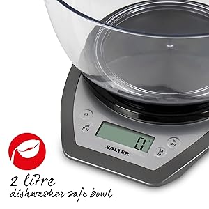 Digital Kitchen Scales with Dual Pour Mixing Bowl