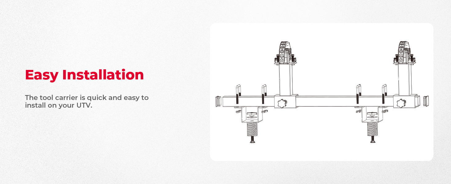 KEMIMOTO UTV Ice Auger Holder Carrier Compatible with Polaris Ranger