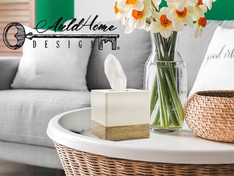 tissue box in living room setting