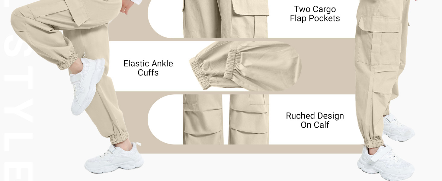 girls cargo pants long trousers