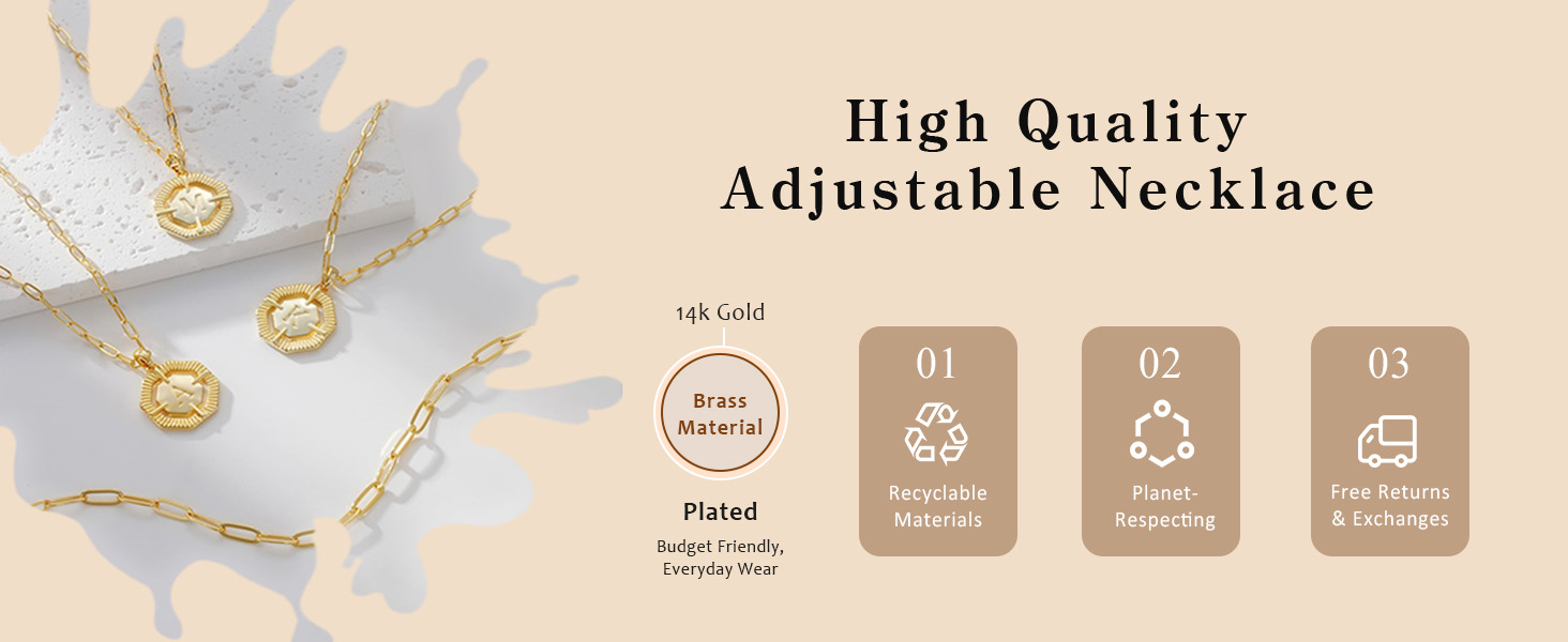 14K gold plated necklace for women