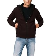 Buffalo David Bitton Men's Long Sleeve Marled Sweater Sherpa Lined Zip Up Hoodie