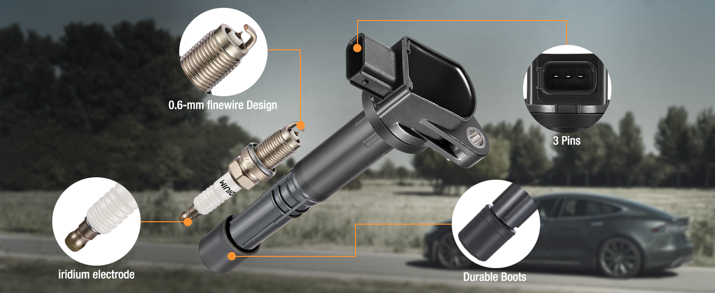 BDFHYK Ignition Coil Pack and Iridium Spark Plugs for Acura