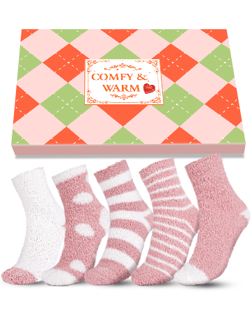 fluffy socks  Womens Girls Cosy Fuzzy Warm Thermal Bed Socks 4-7, Stocking Fillers for Women 