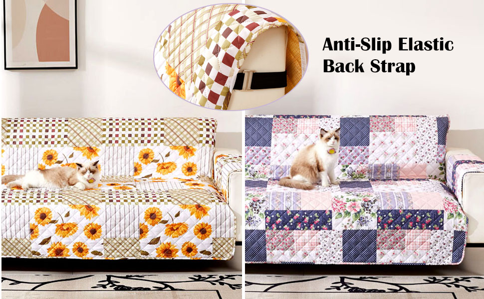Amazon.com: EVENHUG Sofa Cover for 3 Cushion Couch Patchwork