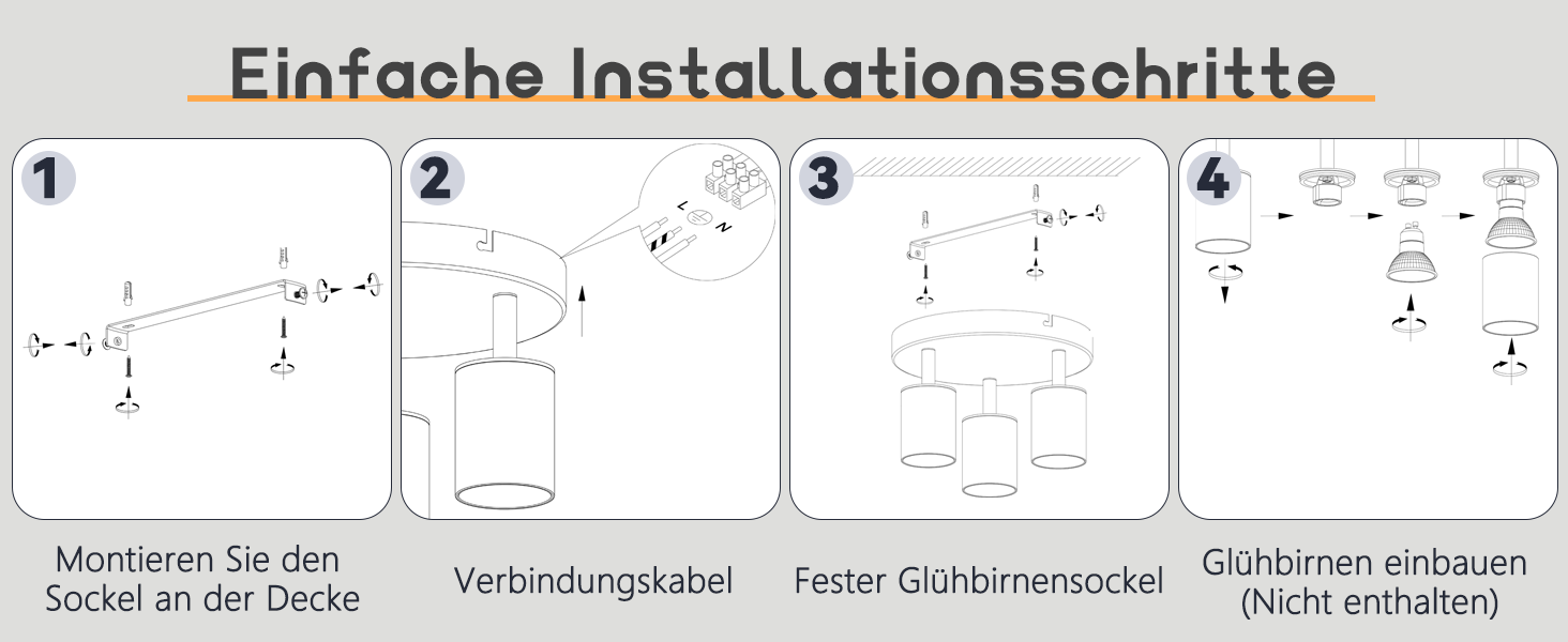 die Installation von Lichtern in der Decke