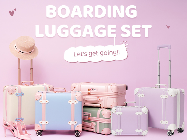 アンティーク行李 Amazon.com | NZBZ Vintage Luggage set Carry on Cute Suitcase
