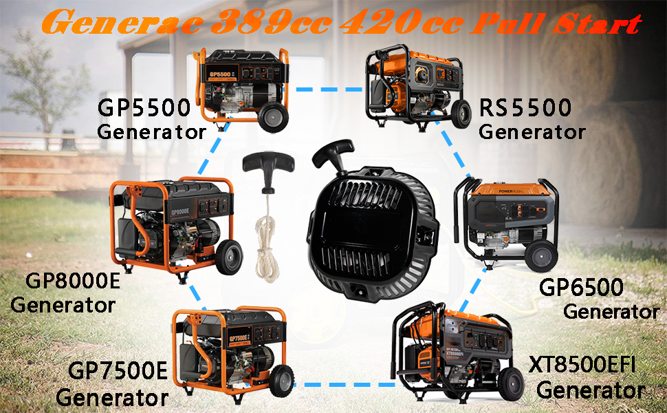 JMCHstore Pull Start Recoil Starter Assembly for Generac