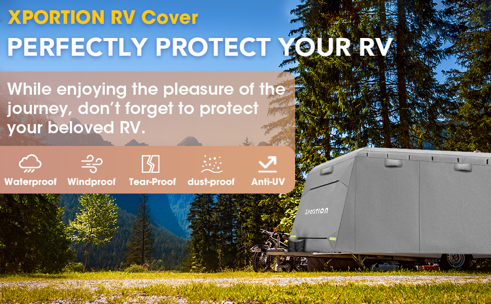 XPORTION RV Cover,Camper Cover, Traveling Covers Waterproof UV