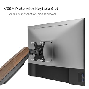 Flowlyf Heavy Duty Premium Monitor Arm height adjustable mount vesa stand 45 inch walnut black