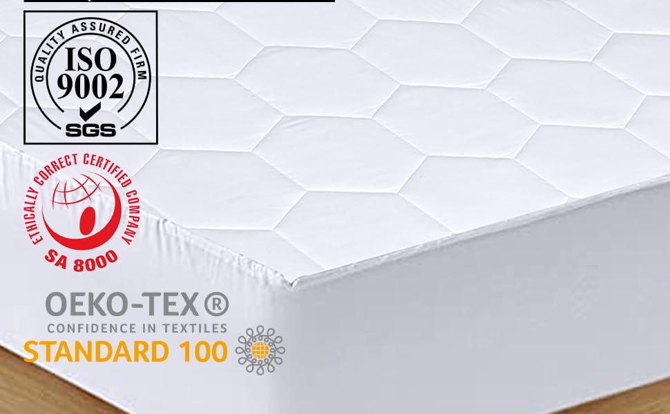 HIGH LIVING Quilted Mattress Protector, Triple Filled Mattress Topper