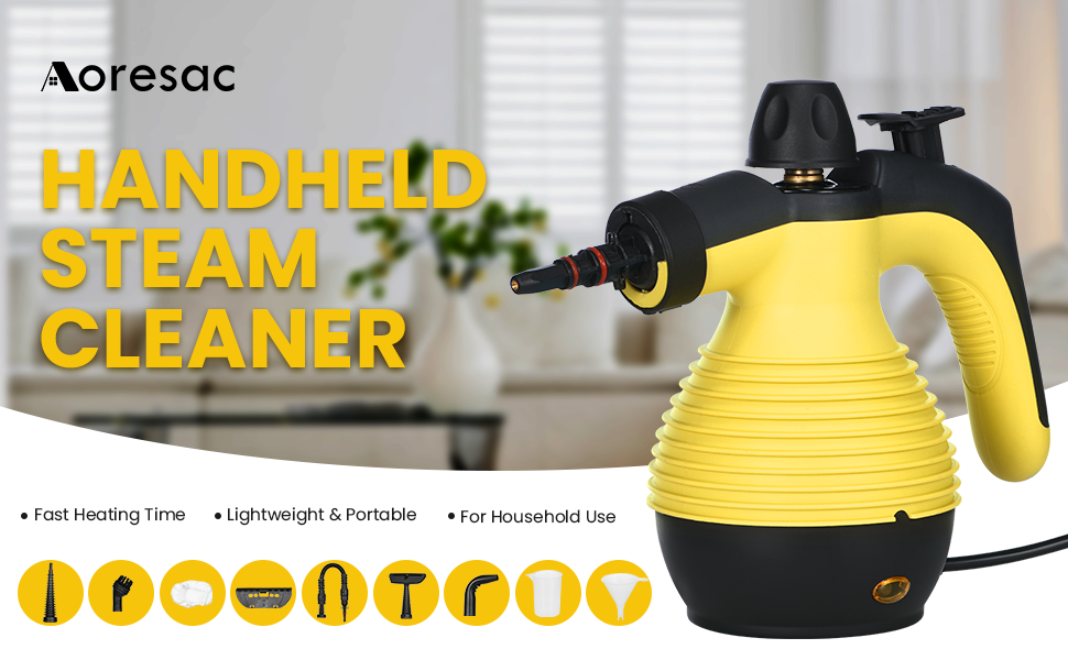 AORESAC Handheld Steam Cleaner, MultiPurpose Pressurized