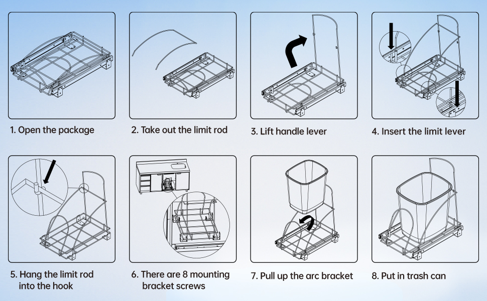 Insputer Pull Out Trash Can Under Under Sink Trash