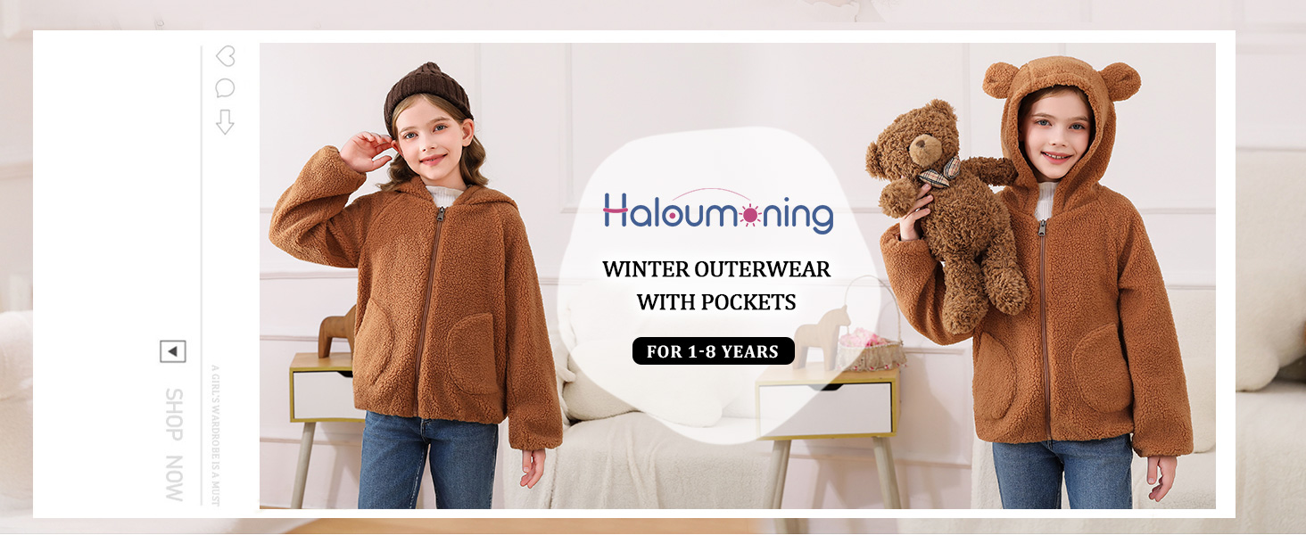Girls Fleece Hooded Jacket