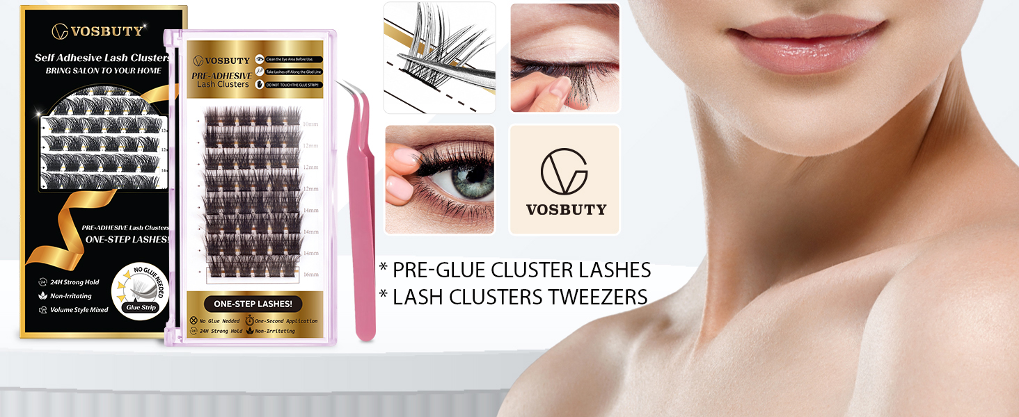 self-adhesive eyelashes clusters kit