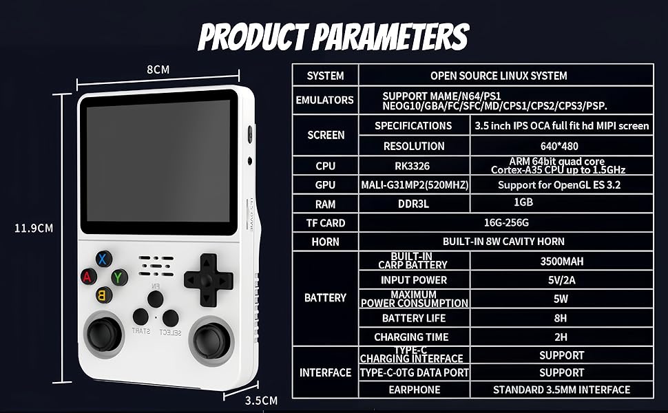 R36s Handheld Game Console