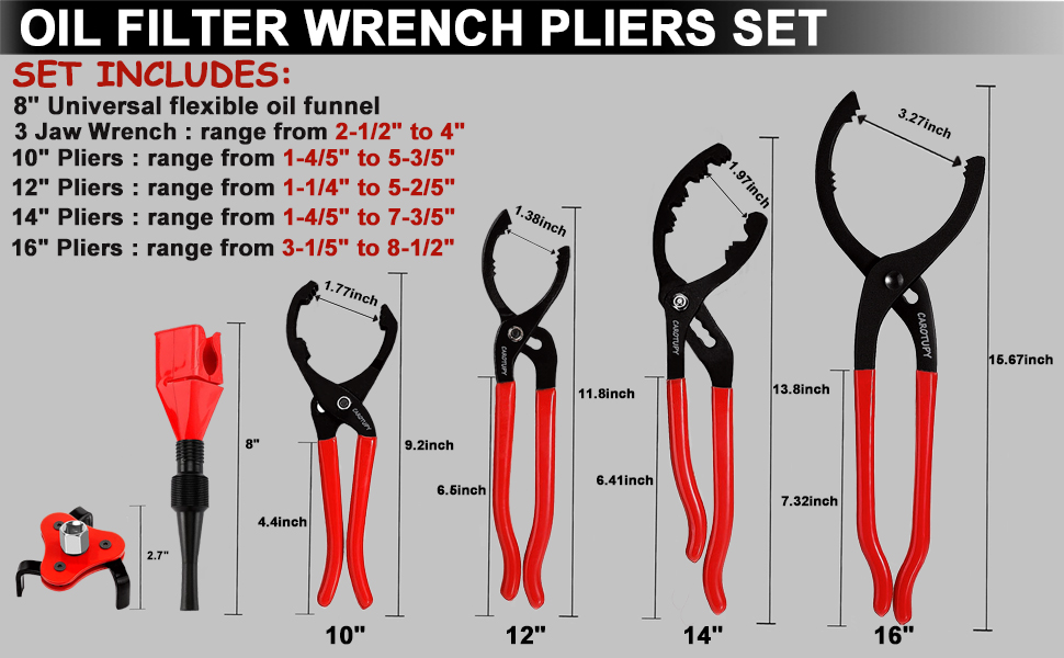 OIL FILTER WRENCH PLIERS SET
