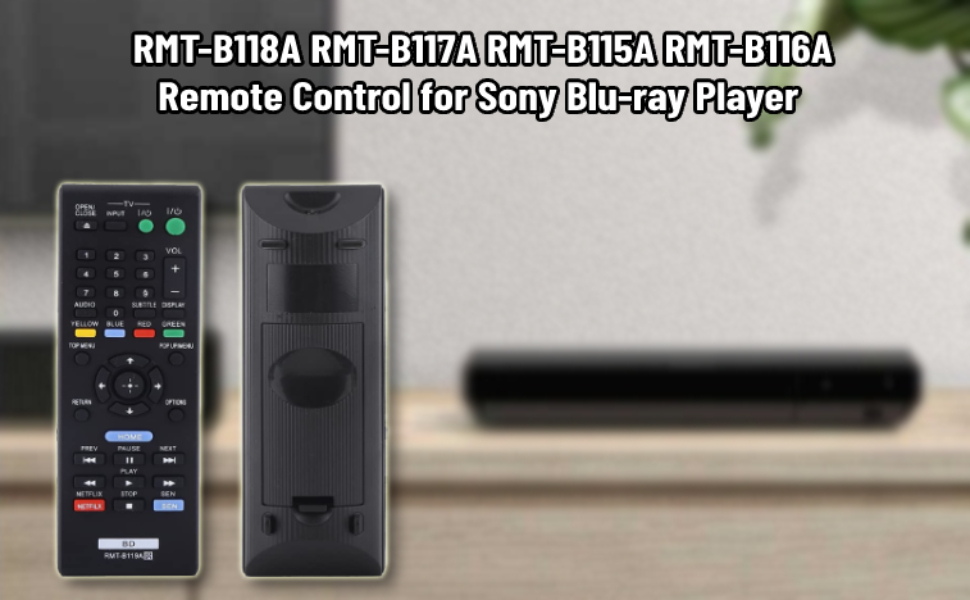 Bluray Player Remote Control RMTB119A for Sony, Universal Remote