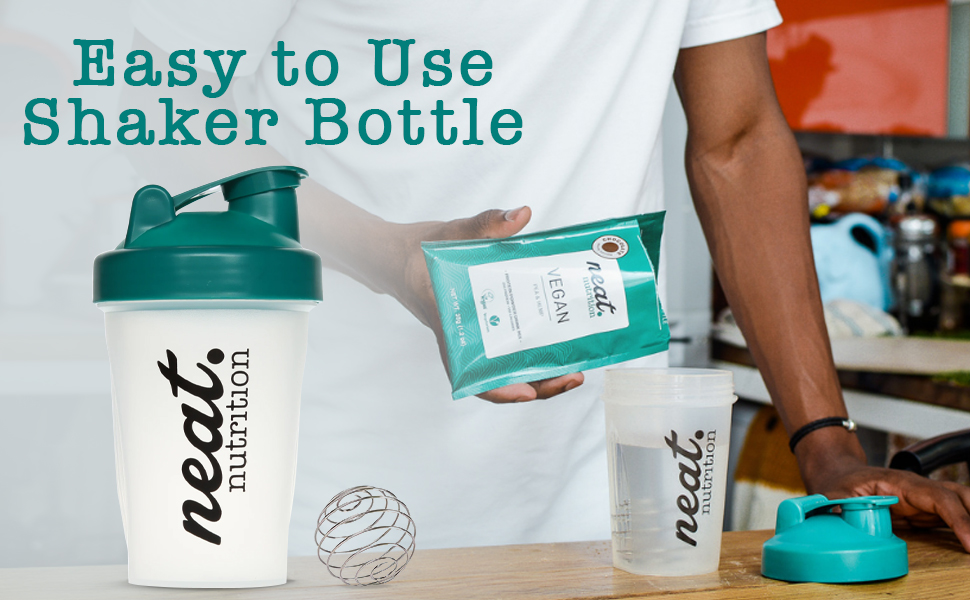 Neat Nutrition Protein Shaker Bottle, Easy to Use Shaker Bottle for