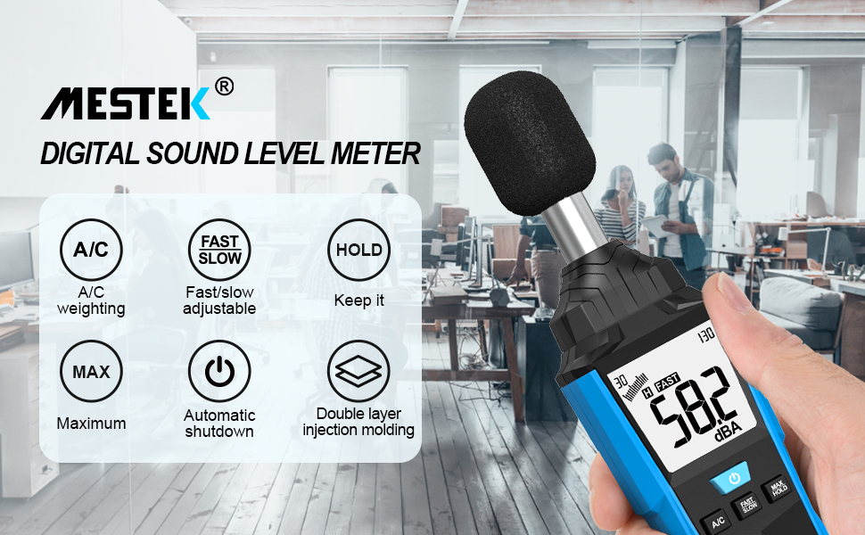 Sound Level Meter, MESTEK Digital Decibel Meter SPL Meter Noise Tester ...