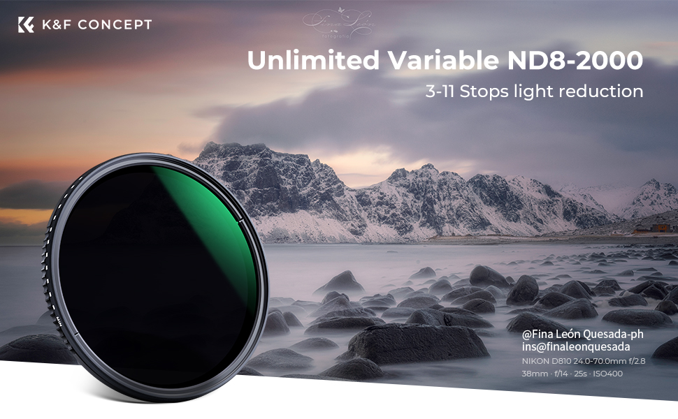 K&F Concept 67mm Variable ND Filter Adjustable Fader Neutral Density