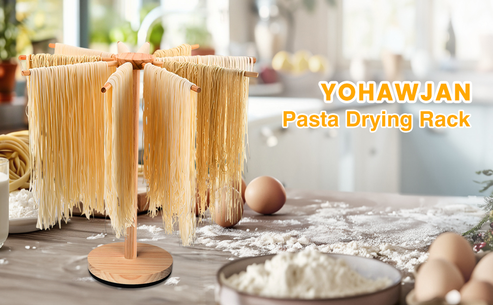 Pasta Drying Rack Rotary Wood Spaghetti Noodle Dryer Rack Pasta Holder Hanger Stand Drying Rack