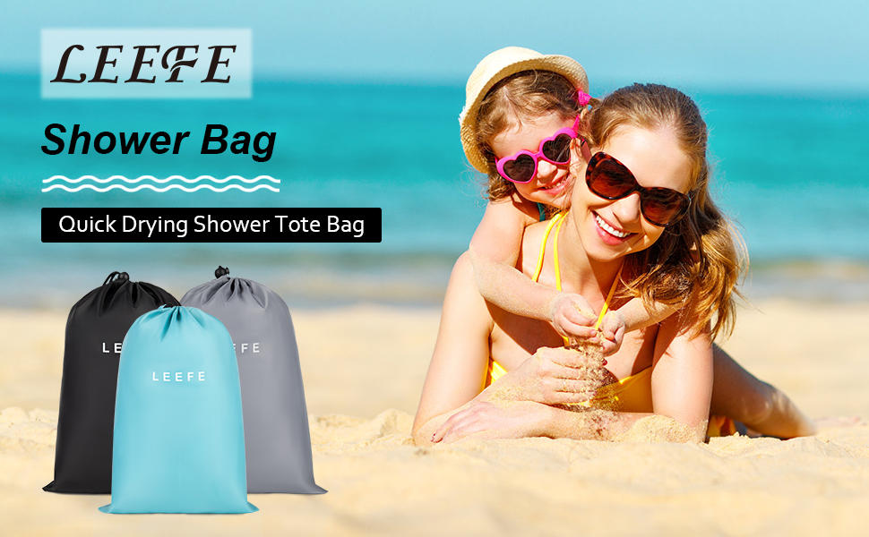 LEEFE Shower Bag Tote, Mesh Shower Caddy Portable Organizer