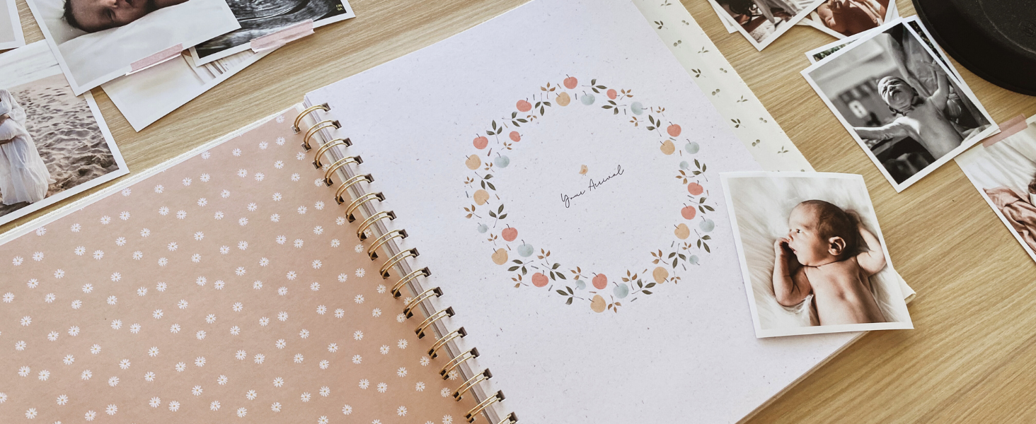 Peachly baby memory book first year album for girls and boys unisex photo books for mom to be gift