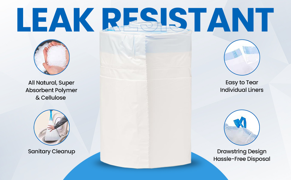 Commode Liners with Absorbent Pads for Commode Toilet Chair Bucket Bags