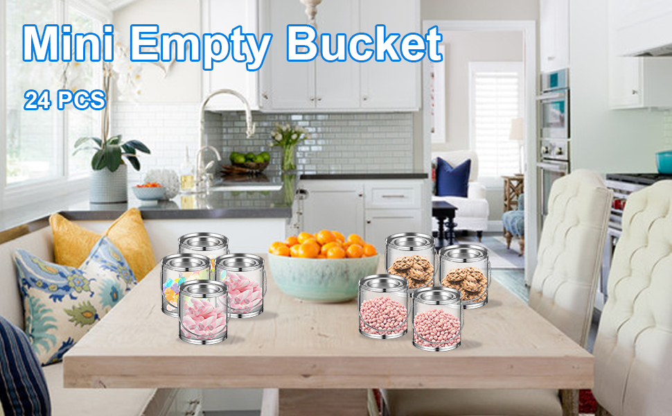 Merkaunis 24PCS Paint Cans Clear Plastic Paint Cans 3 x 3