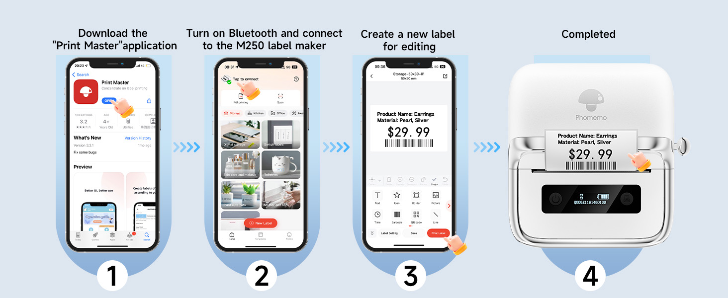 M250 label maker phomemo label printer