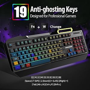 anti ghosting non conflit gaming keyboard