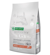 white dog dry food nature's protection superior care hundefutter weisse hunde lachsöl malteser
