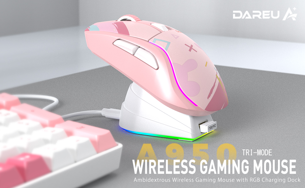 950 wireless gaming mouse pink