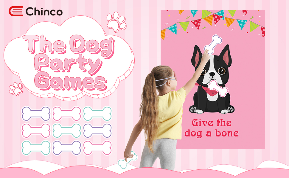 38 Pieces Pin The Bone on The Dog Party Games Give The Dog a Bone Pin