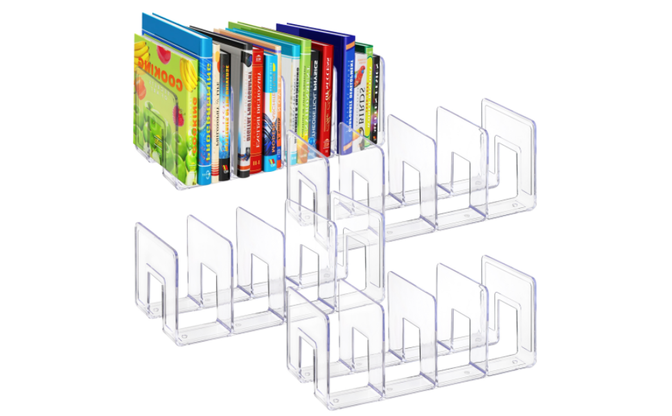 Lawei 4 Pack Acrylic File Sorter, 4Section Clear Desktop File Folder