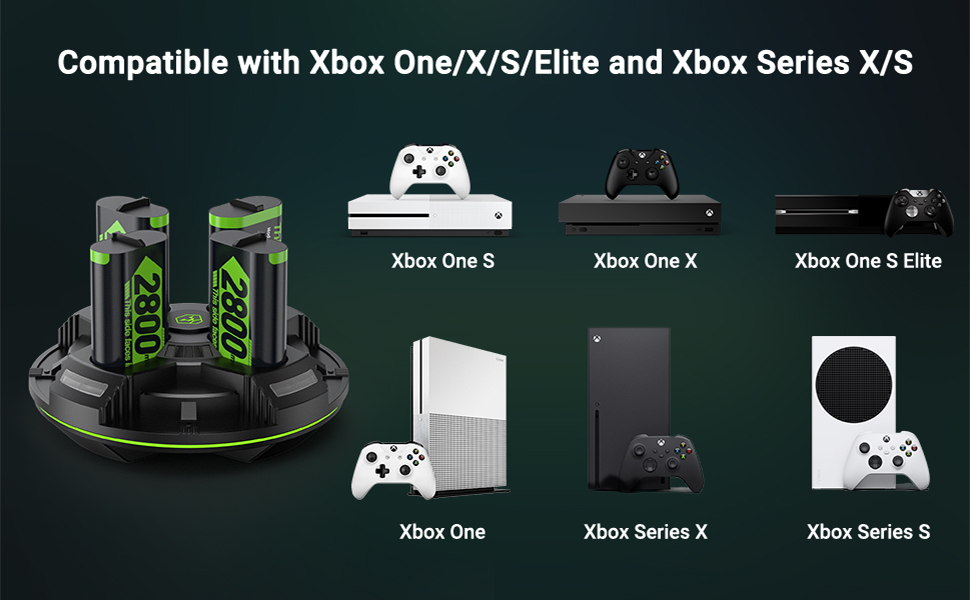 Jelava 4*2800mAh Super Large Capacity Xbox Controller