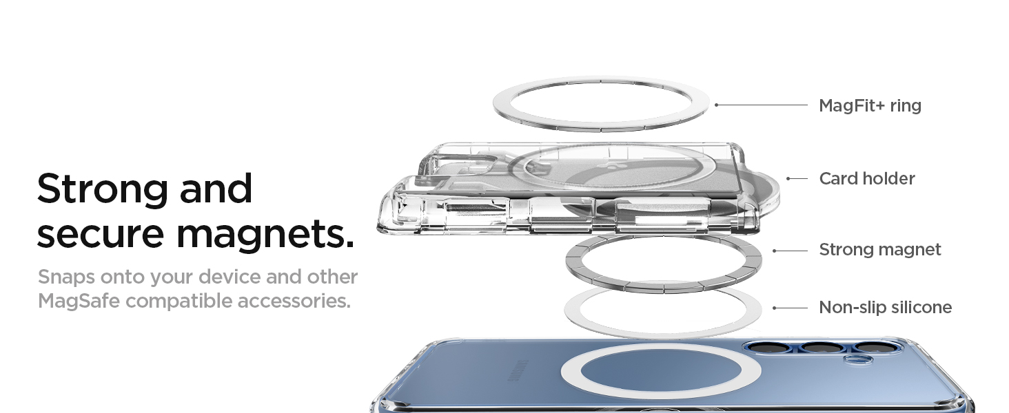 B0DNH54TGR_Magsafe Card Holder (Galaxy S25) Ultra Hybrid Magfit Plus Crystal Clear