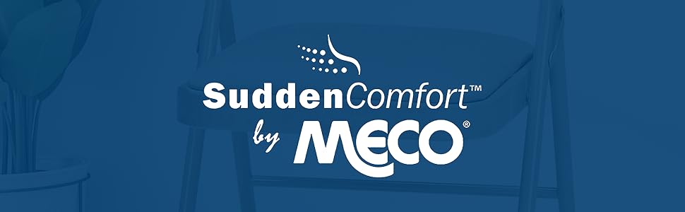 MECO Sudden Comfort Deluxe Sand Fabric Padded Folding Chair, Buff (Set of 4) - header