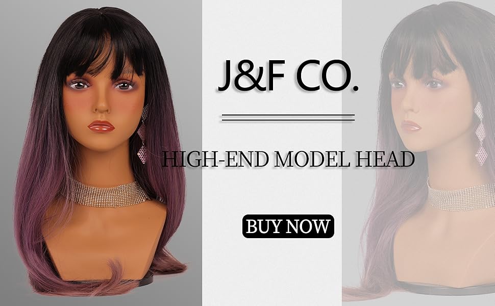 J&F CO. 17" Lifesize Mannequin Head Model Heads Wig