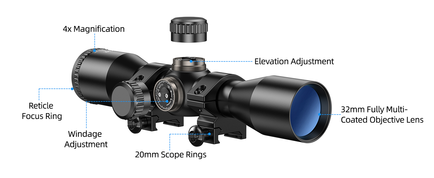 Product structure of 4x32 rifle scope for ar-15 rifles