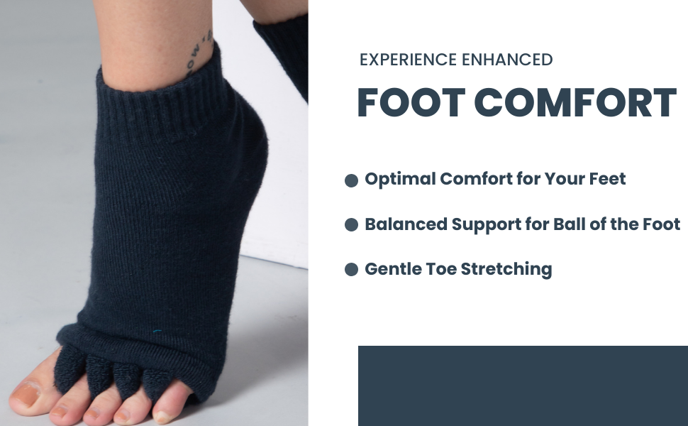 DIRTS Cotton Foot Alignment Socks 5 Toe Separator for Easing Bunion