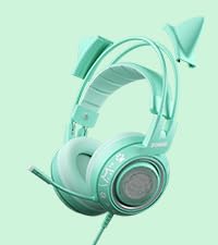 green cat ear headset