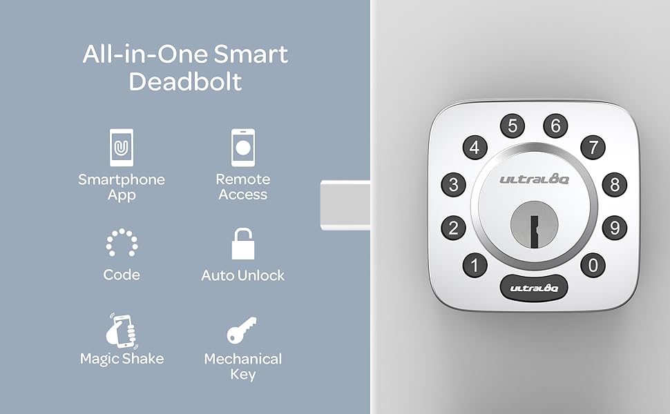 ULTRALOQ UBolt WiFi Smart Lock with Door Sensor, 5in1 Keyless Entry Door Lock with Builtin