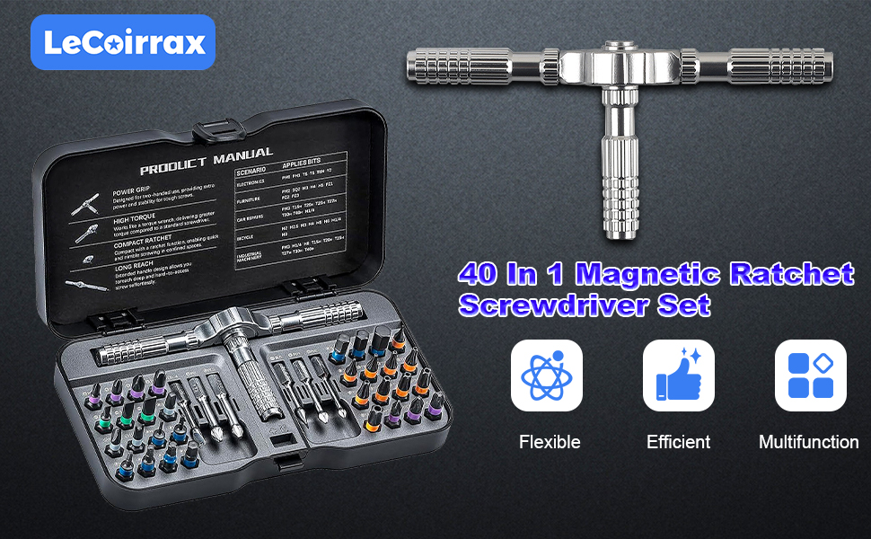 LeCoirrax 40-In-1 Magnetic Screwdriver Set