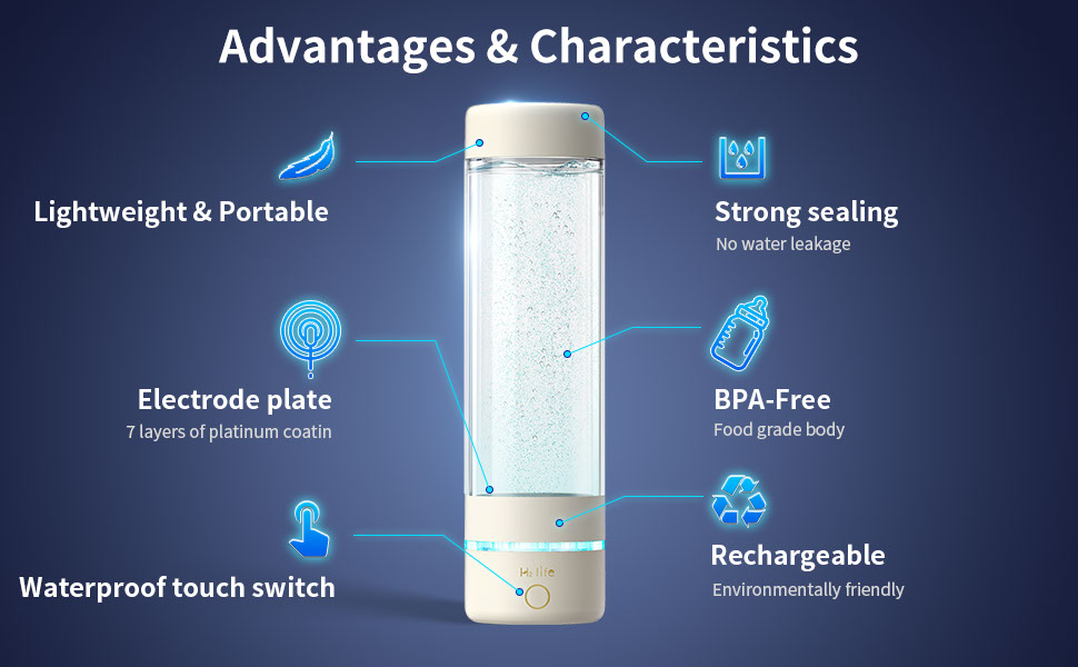 Amazon.com: H2 Life Hydrogen Water Bottle Portable ionized water bottle - Who Makes The Best Hydrogen Water Bottle